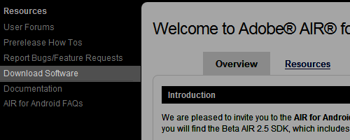 Welcome to Adobe® AIR® for Android Developer Prerelease